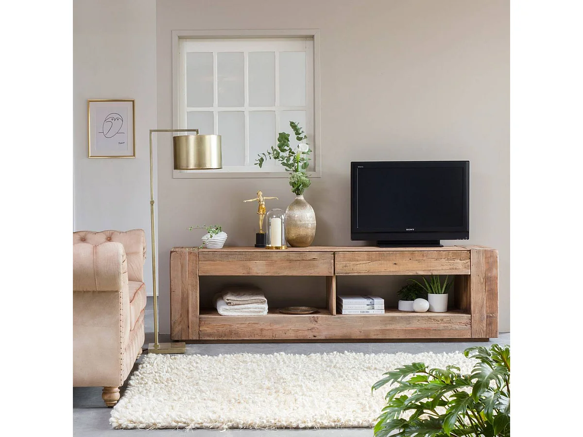 Meuble TV en bois recyclé 210 cm Blaise