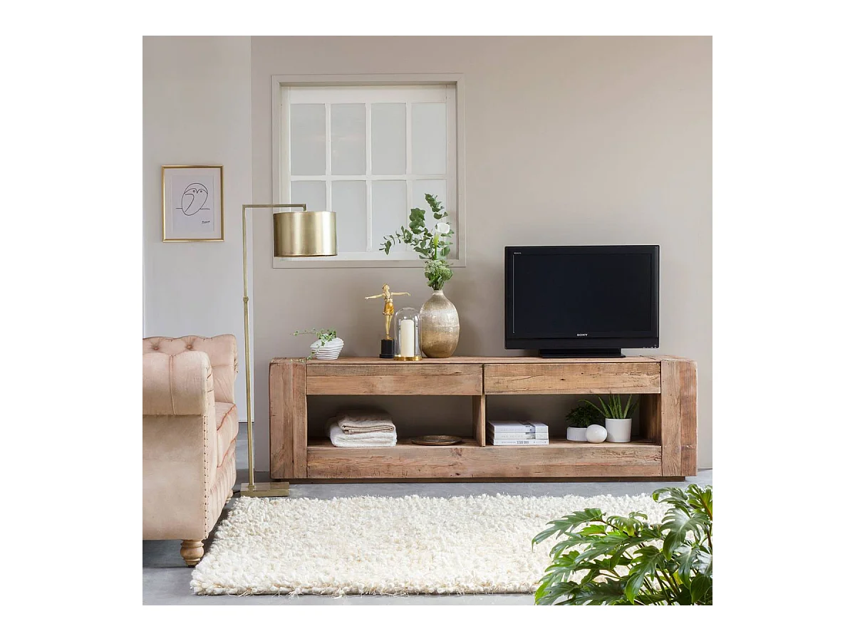 Meuble TV en bois recyclé 210 cm Blaise