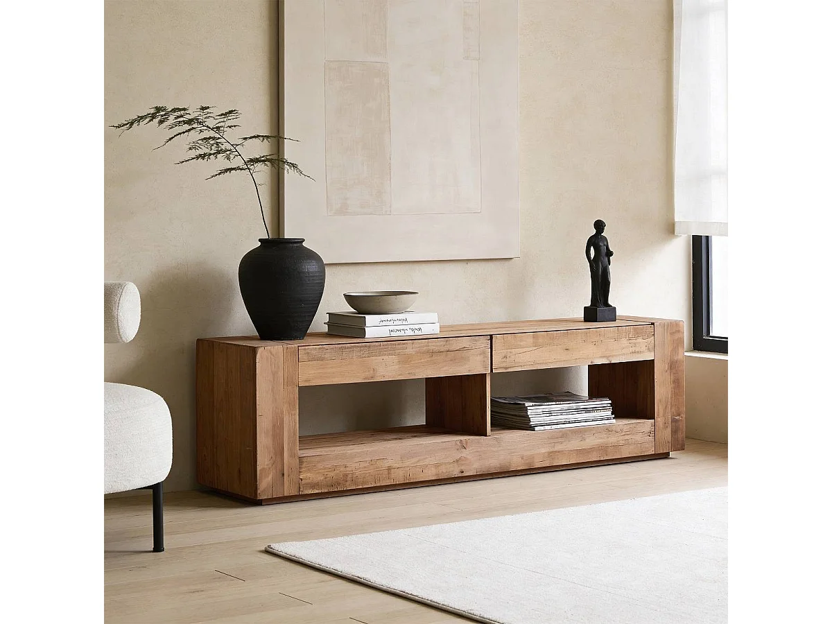 Meuble TV en bois recyclé 210 cm Blaise