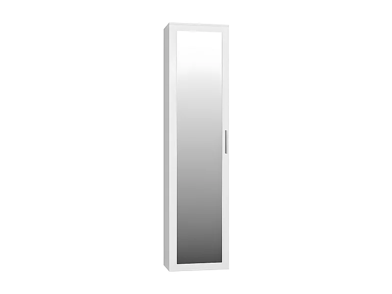 ATARA - Armoire d'entrée avec grand miroir - 180x50x35 cm - Deux étagères + barre penderie - Meuble d'entrée