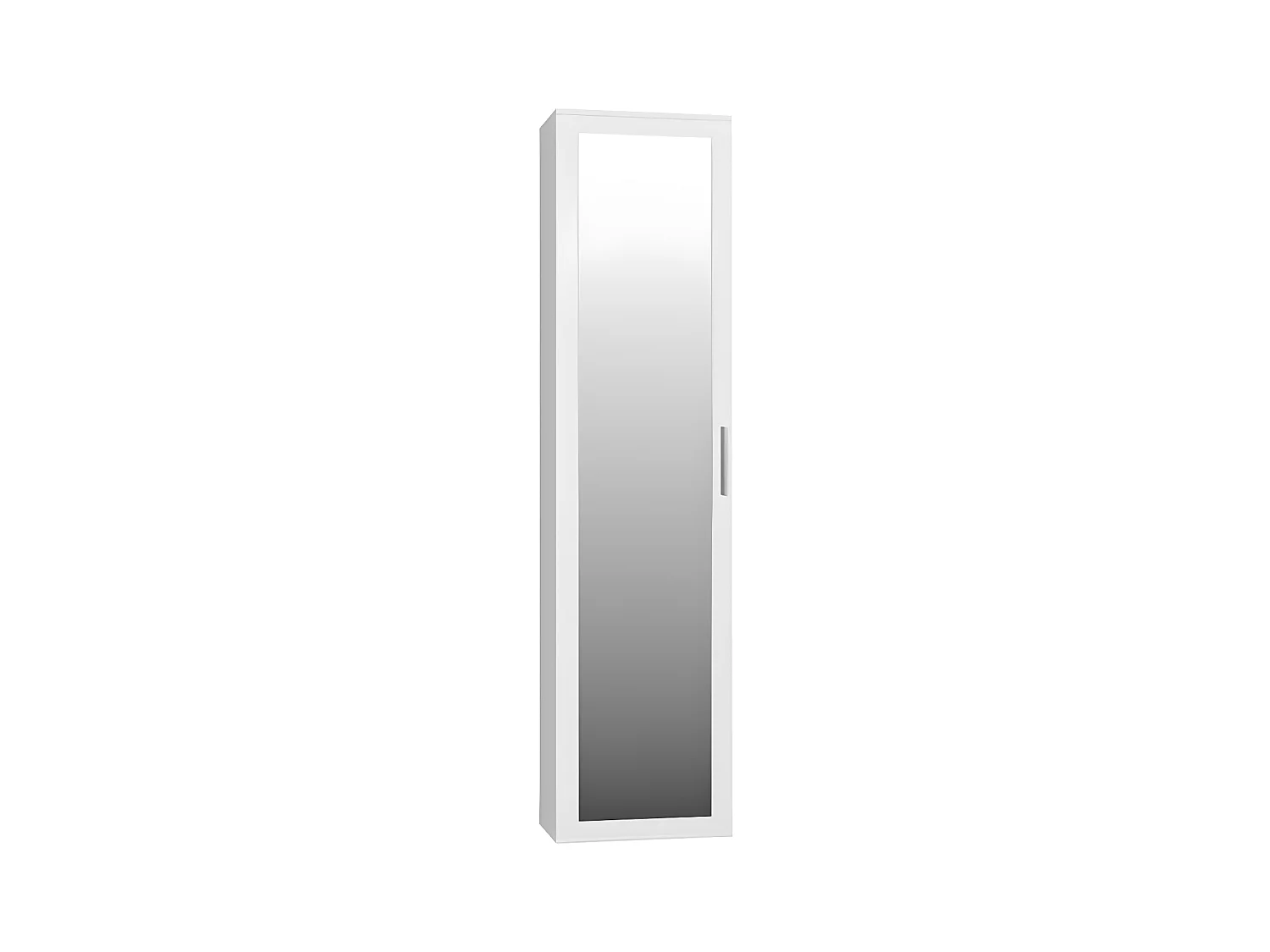 ATARA - Armoire d'entrée avec grand miroir - 180x50x35 cm - Deux étagères + barre penderie - Meuble d'entrée