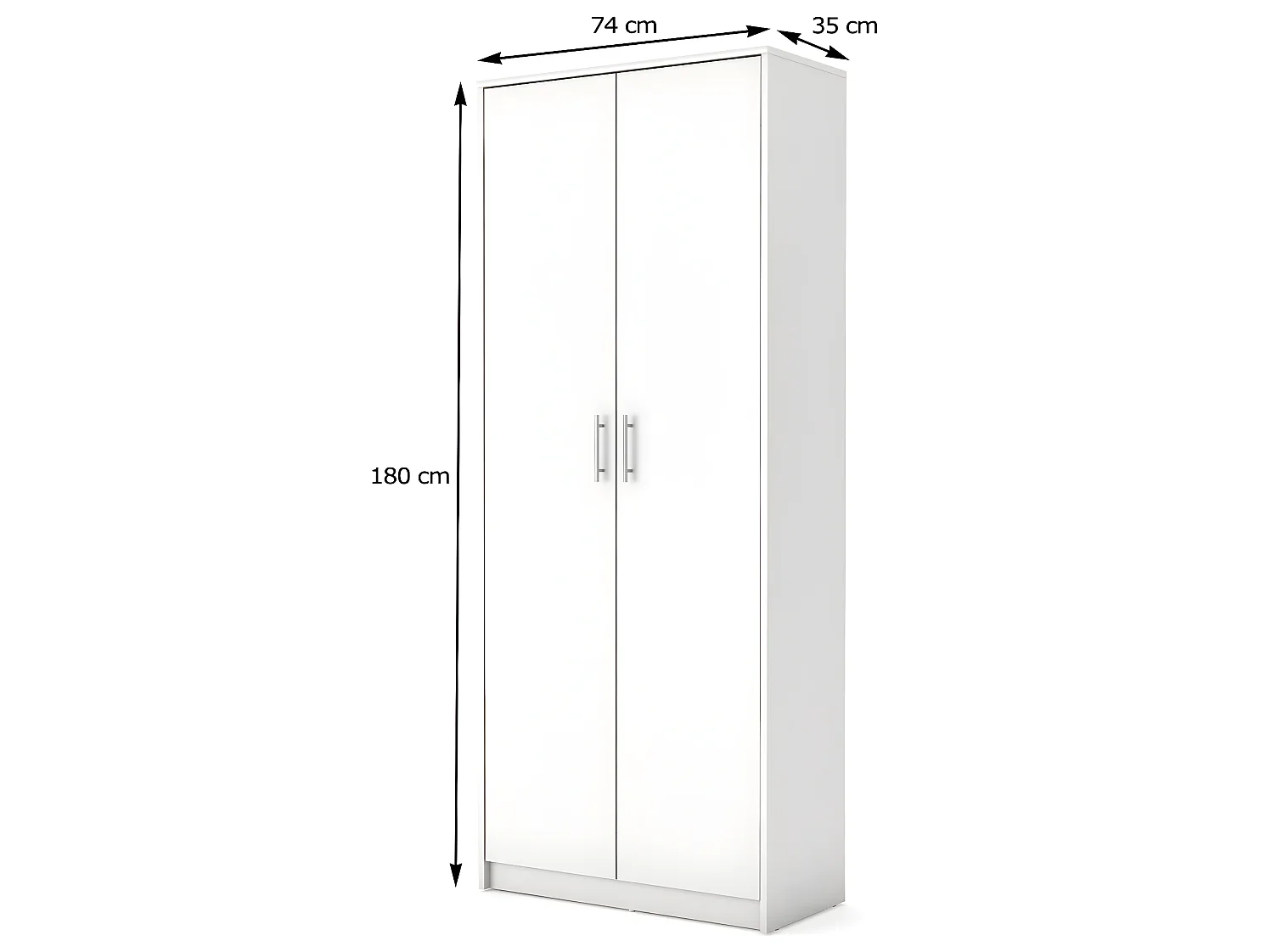 PARLA - Armoire moderne avec tablettes et rangement chaussures - 180x74x35cm - Meuble de rangement - Style moderne