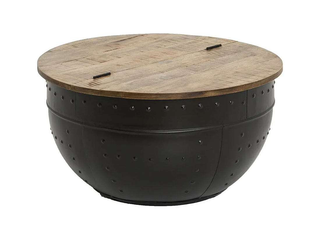 Table basse en bois de manguier et métal Bertine