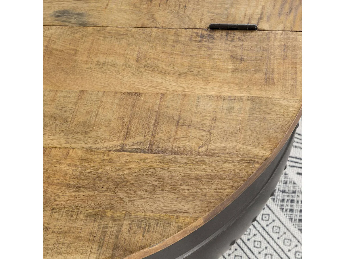 Table basse en bois de manguier et métal Bertine