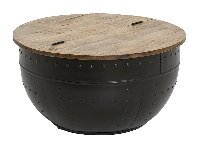 Table basse en bois de manguier et métal Bertine