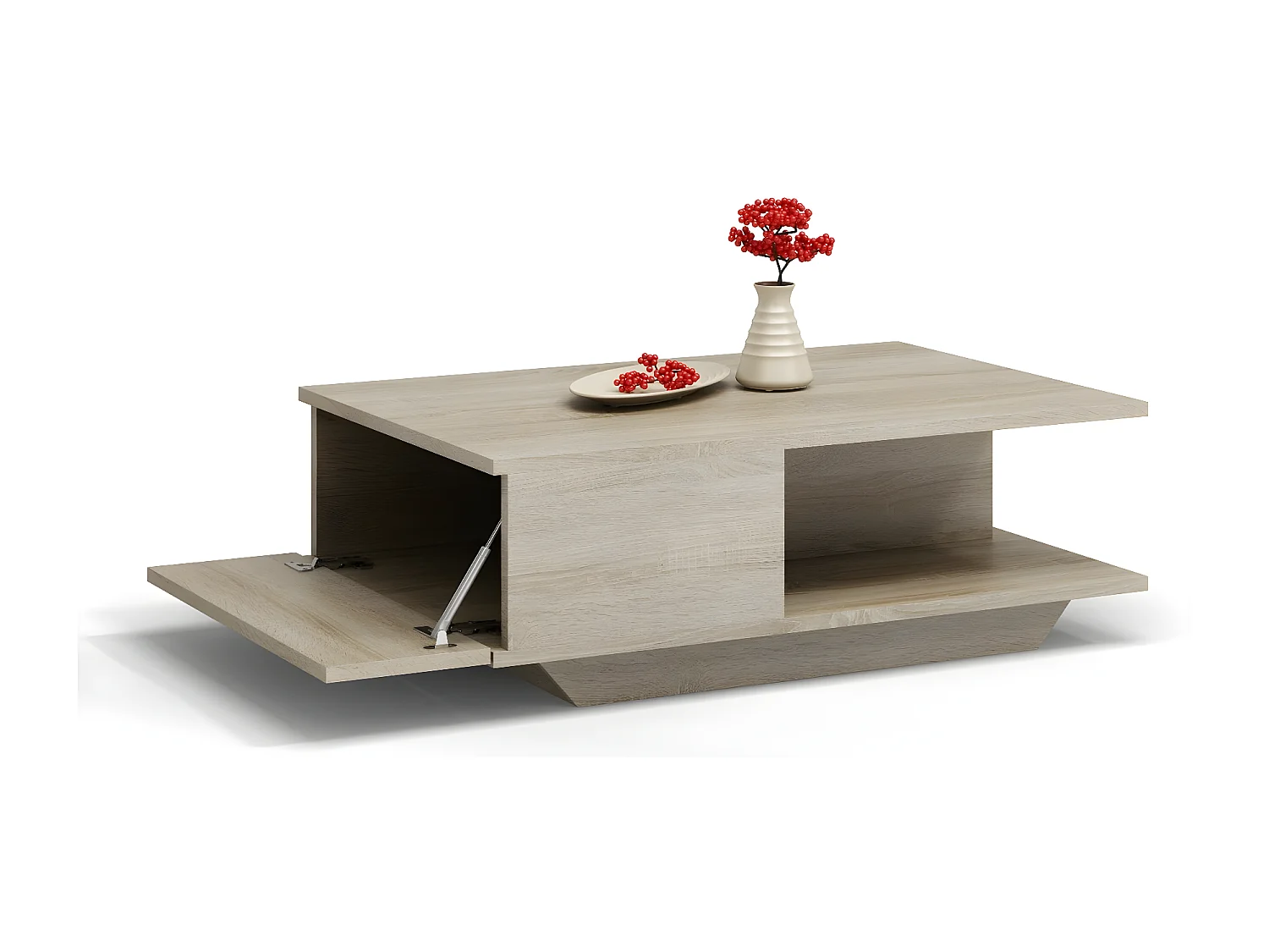 ZEKE - Tavolino moderno 90x60x42 cm soggiorno/salotto/ufficio con nicchia contenitore - Tavolino di servizio dal design moderno