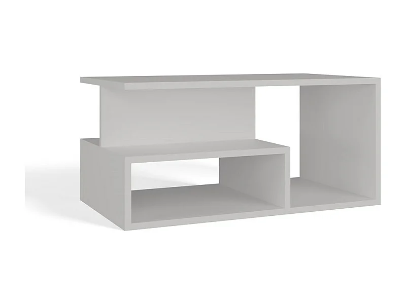 CDF Couchtisch Prima | Farbe: Weiß | Moderne Bank für EIN Wohnzimmer, Zimmer, Büro | Form: rechteckig | Regal für Kleinigkeiten, Zeitungen, Magazine oder Bücher