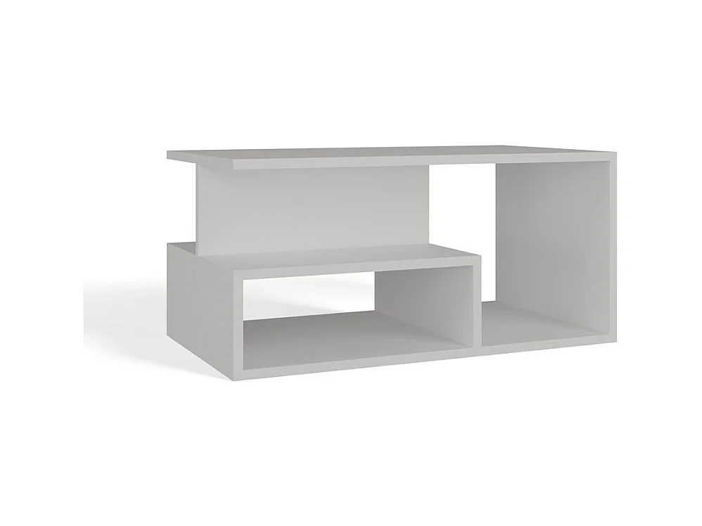 SIENNE - Table basse de salon bureau - 90x51x43 - Table à café - Rangement magazines télécommandes