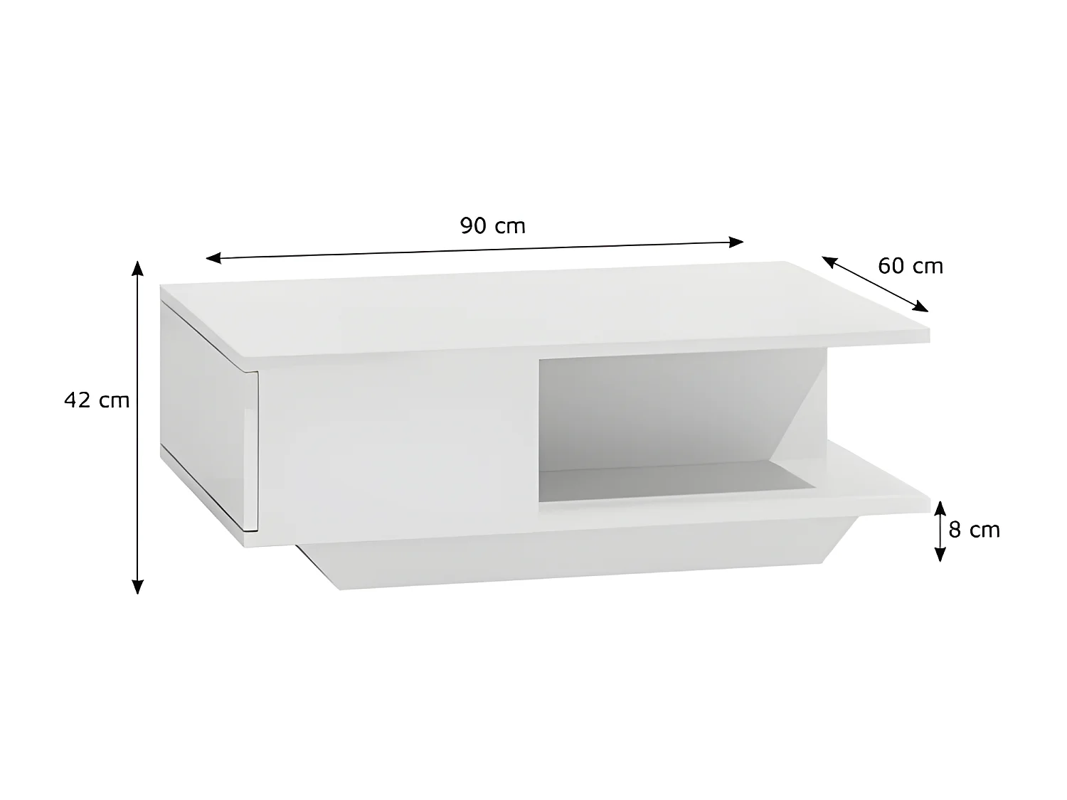 ZEKE - Mesa de centro moderno - 90x60x42cm - mesa de centro de estilo escandinavo para salón