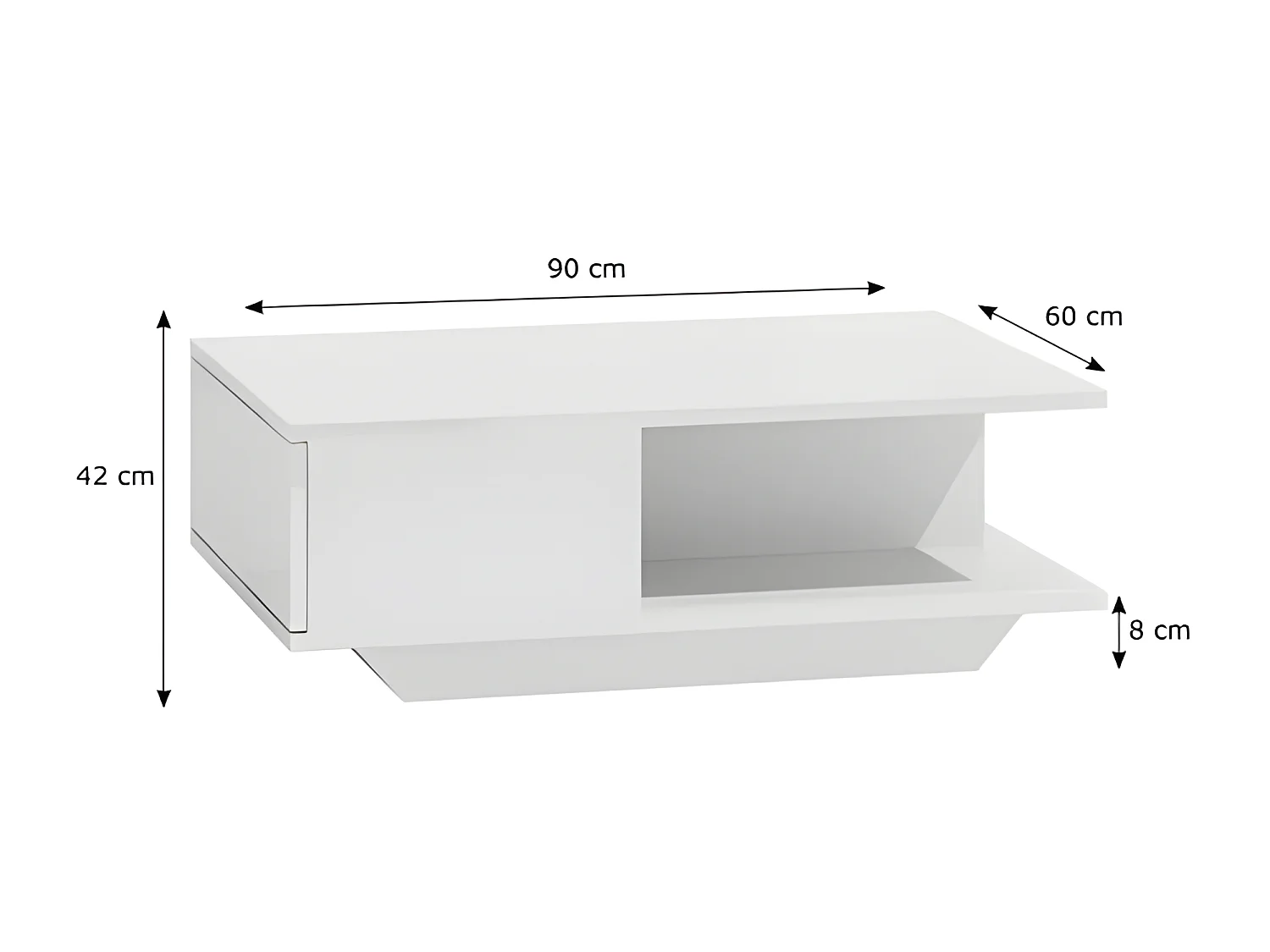 Table basse moderne pour salon avec un espace de rangement Denver