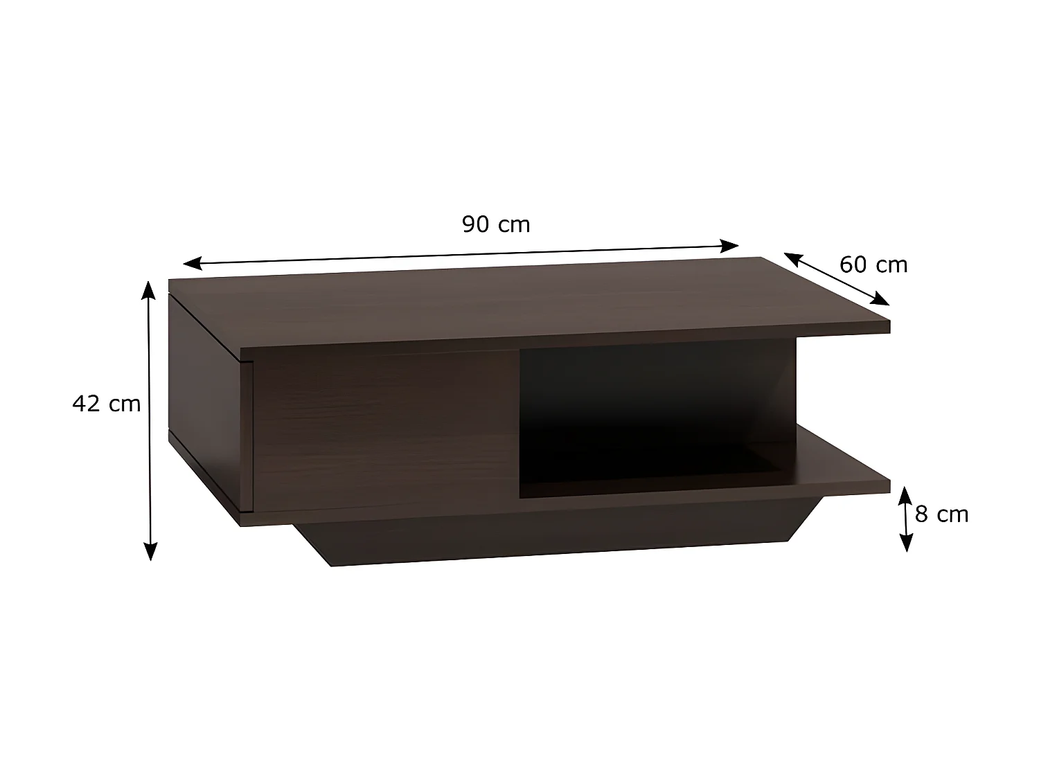 Table basse moderne pour salon avec un espace de rangement Denver
