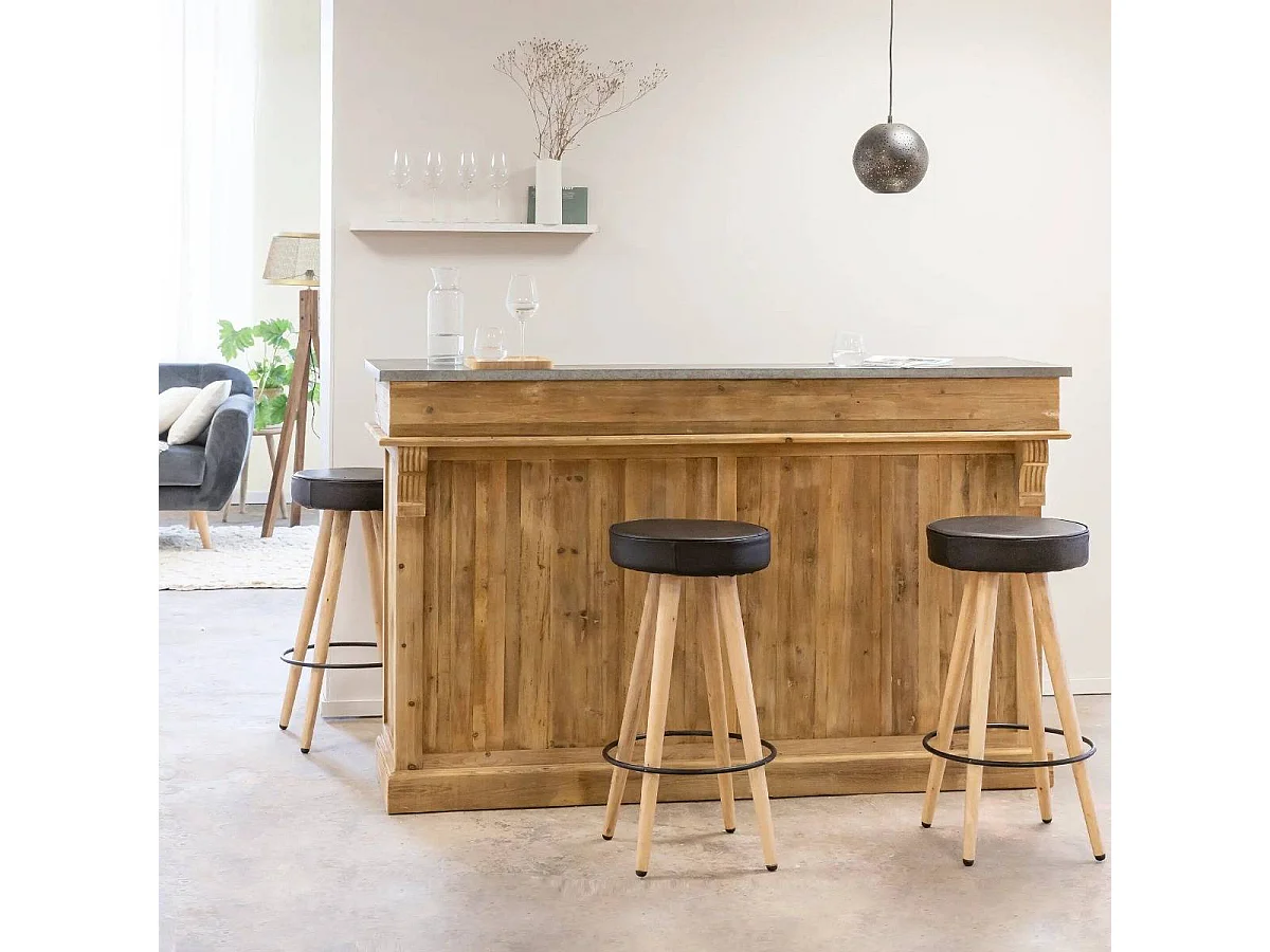 Meuble bar en bois recyclé 180 cm Garance