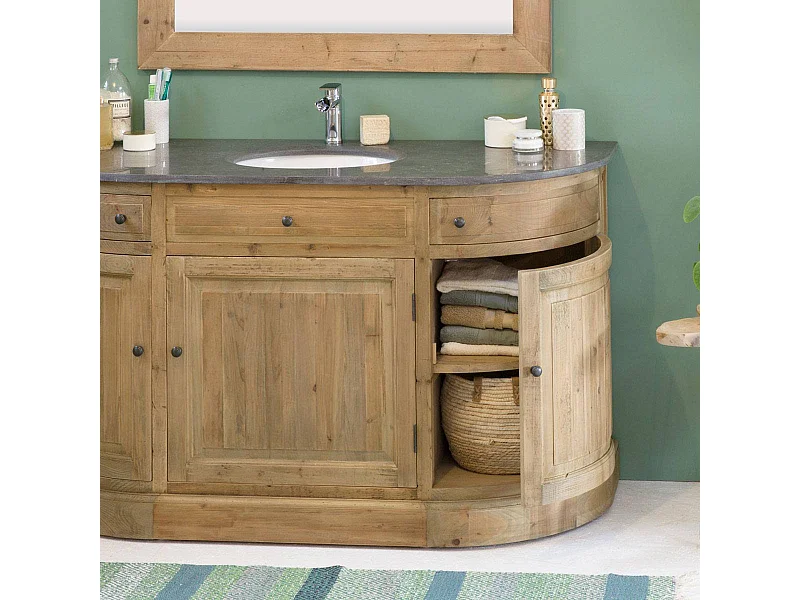 Meuble sous vasque en bois recyclé Livio