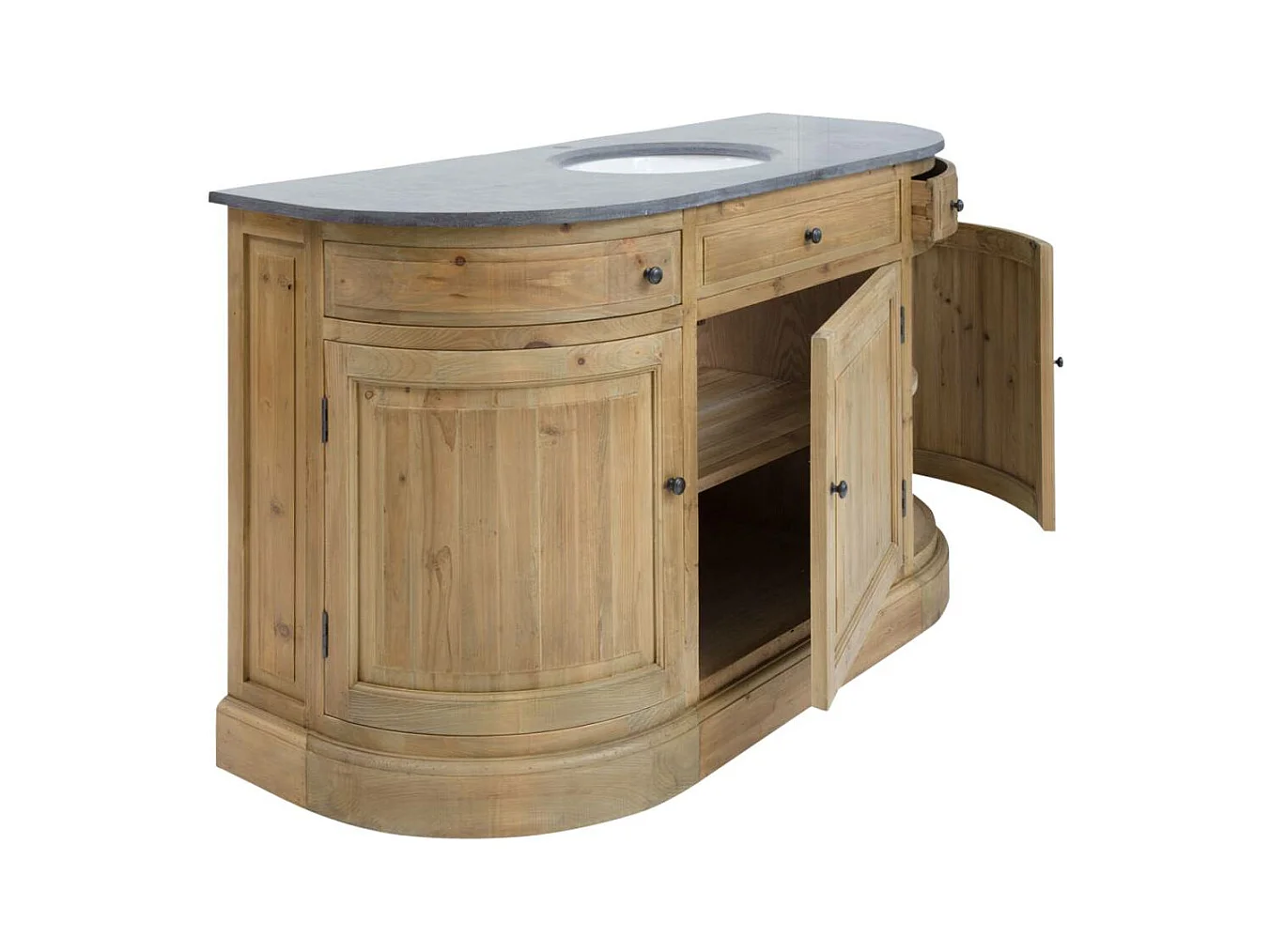 Meuble sous vasque en bois recyclé Livio