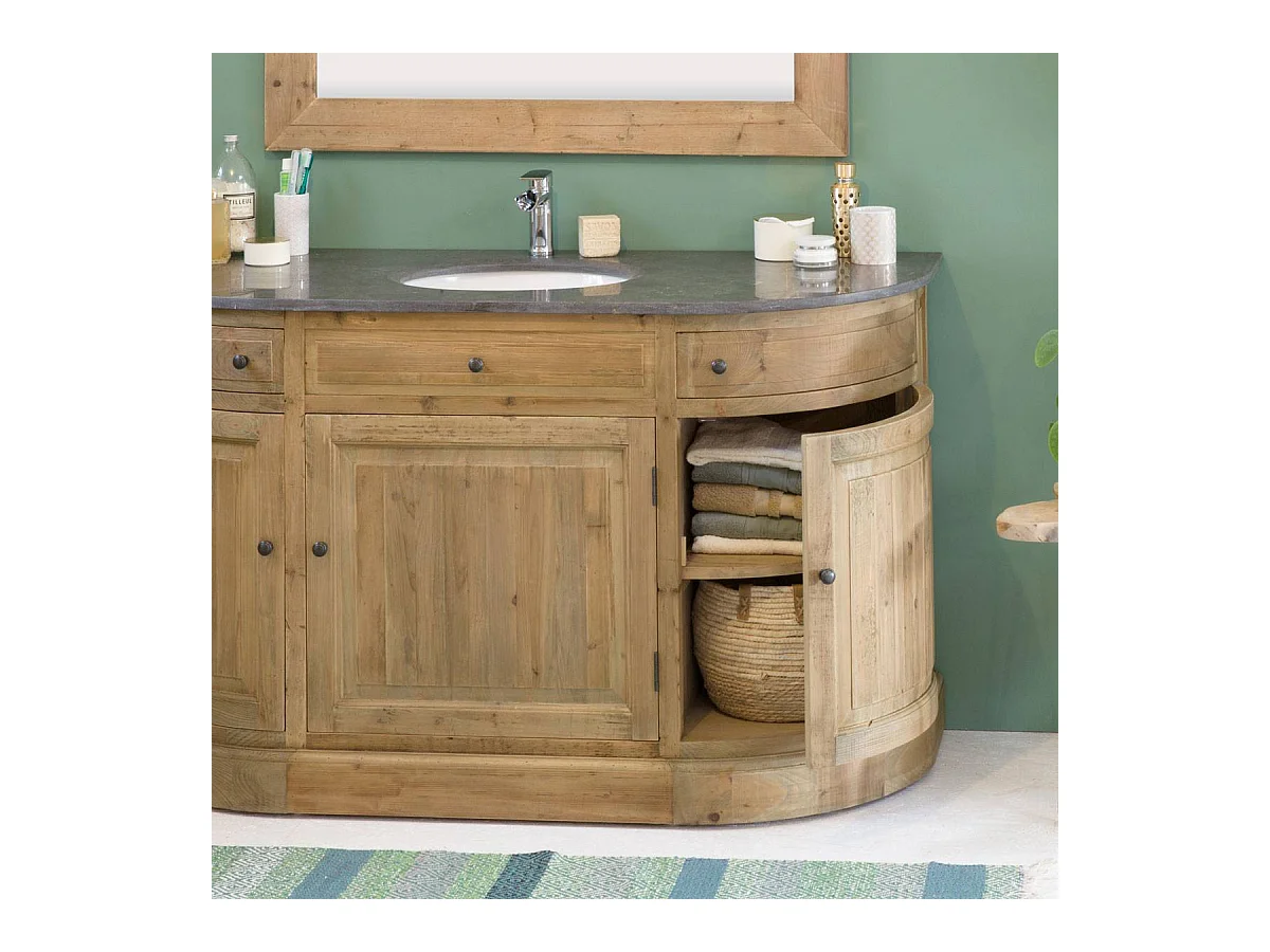 Meuble sous vasque en bois recyclé Livio
