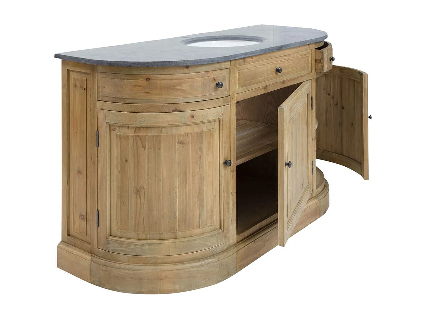 Meuble sous vasque en bois recyclé Livio