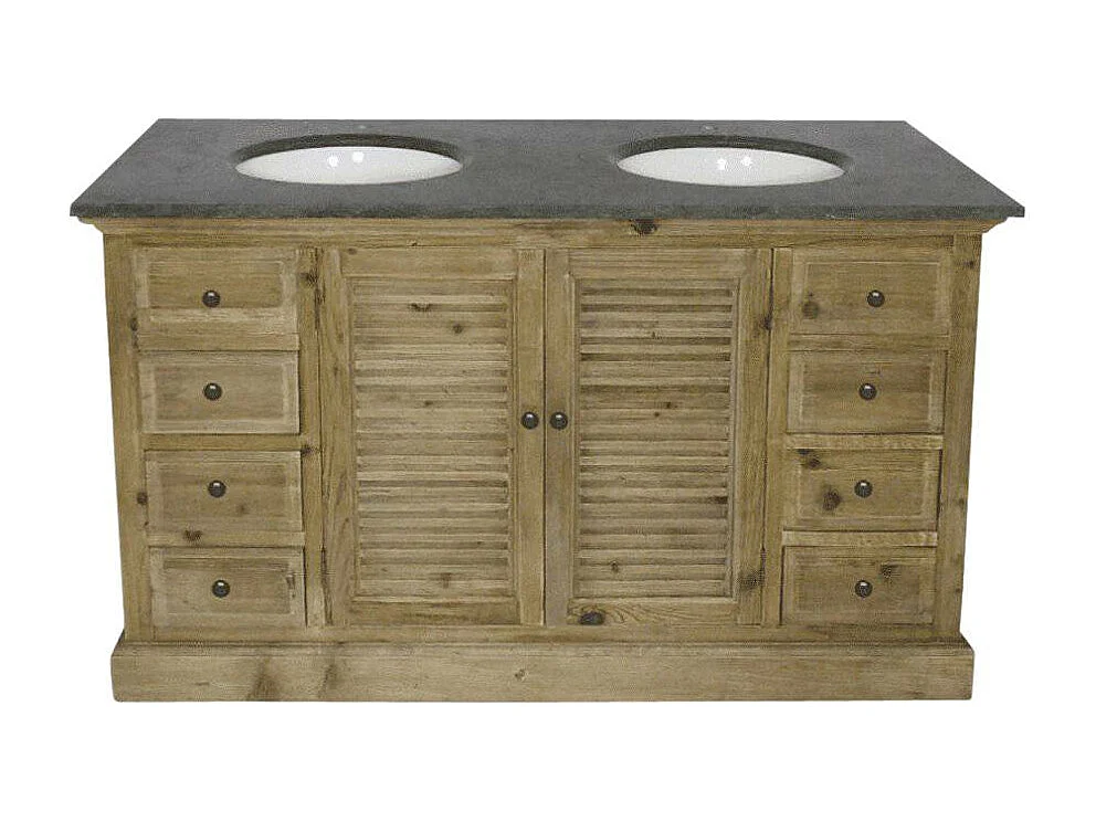 Mueble de baño de madera reciclada Zephyr con amplios espacios de almacenamiento