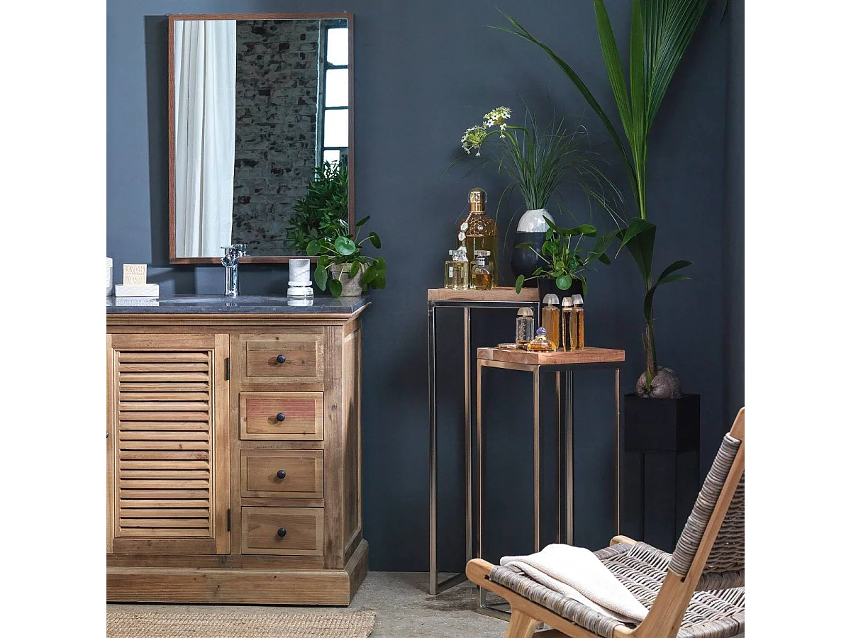 Mueble de baño de madera reciclada Zephyr con amplios espacios de almacenamiento