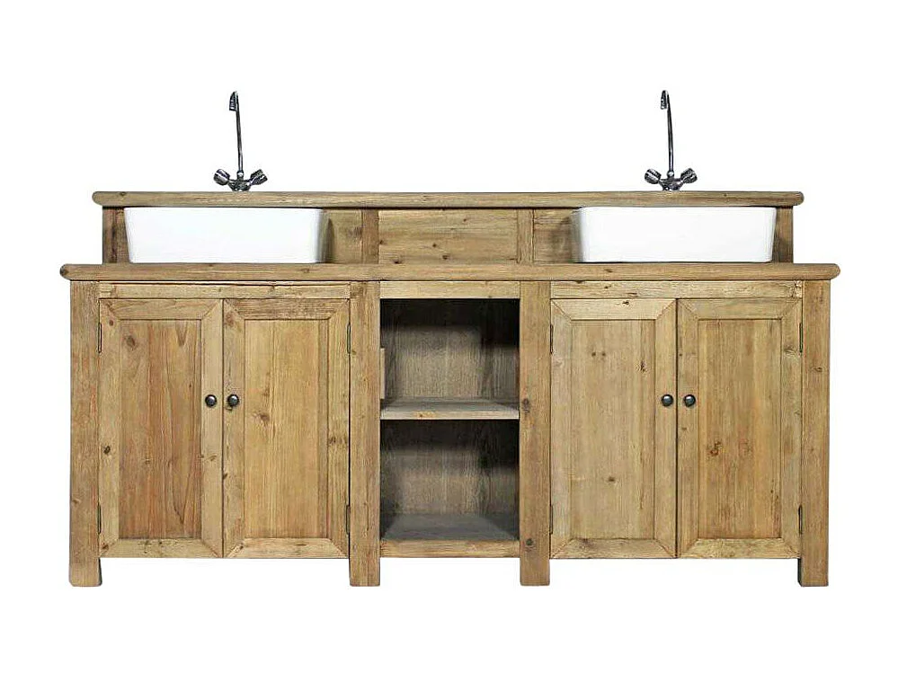 Meuble sous vasque en bois recyclé Cassandre