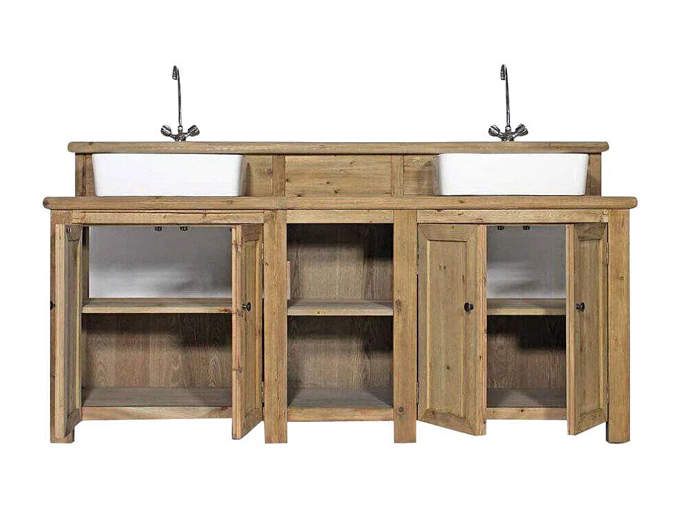 Meuble sous vasque en bois recyclé Cassandre