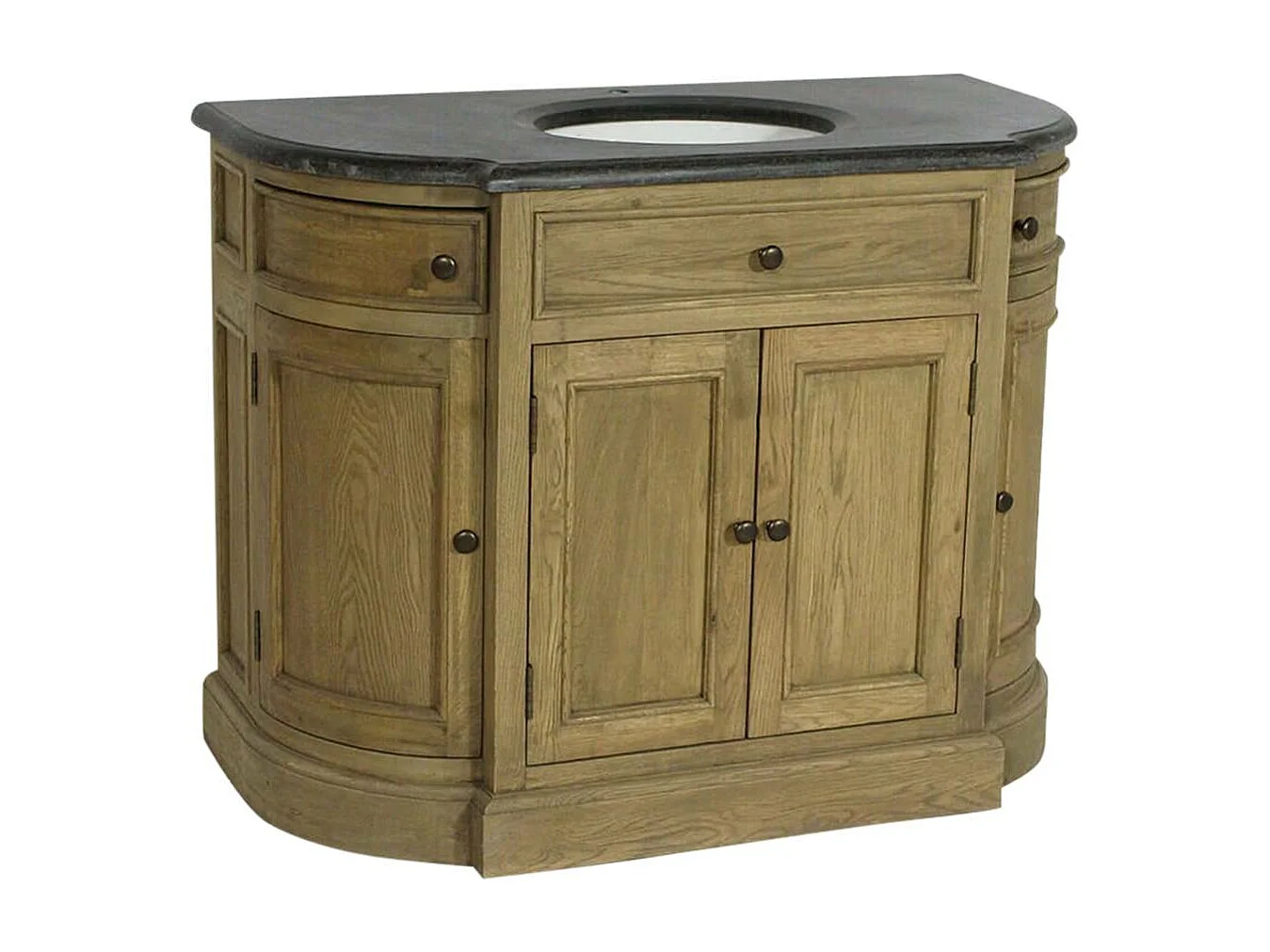 Mueble de baño de madera de roble Gaia con 4 puertas y 2 cajones