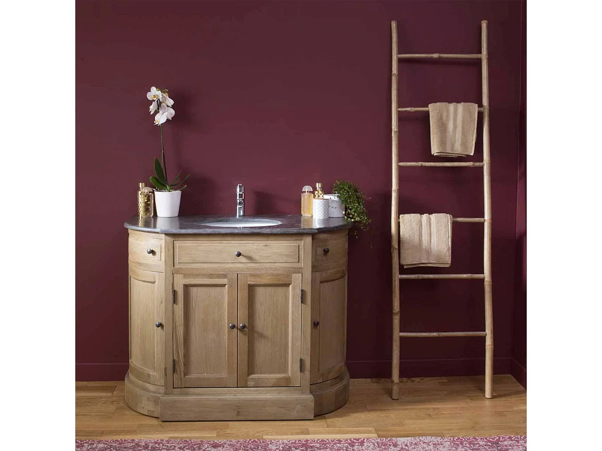 Mueble de baño de madera de roble Gaia con 4 puertas y 2 cajones