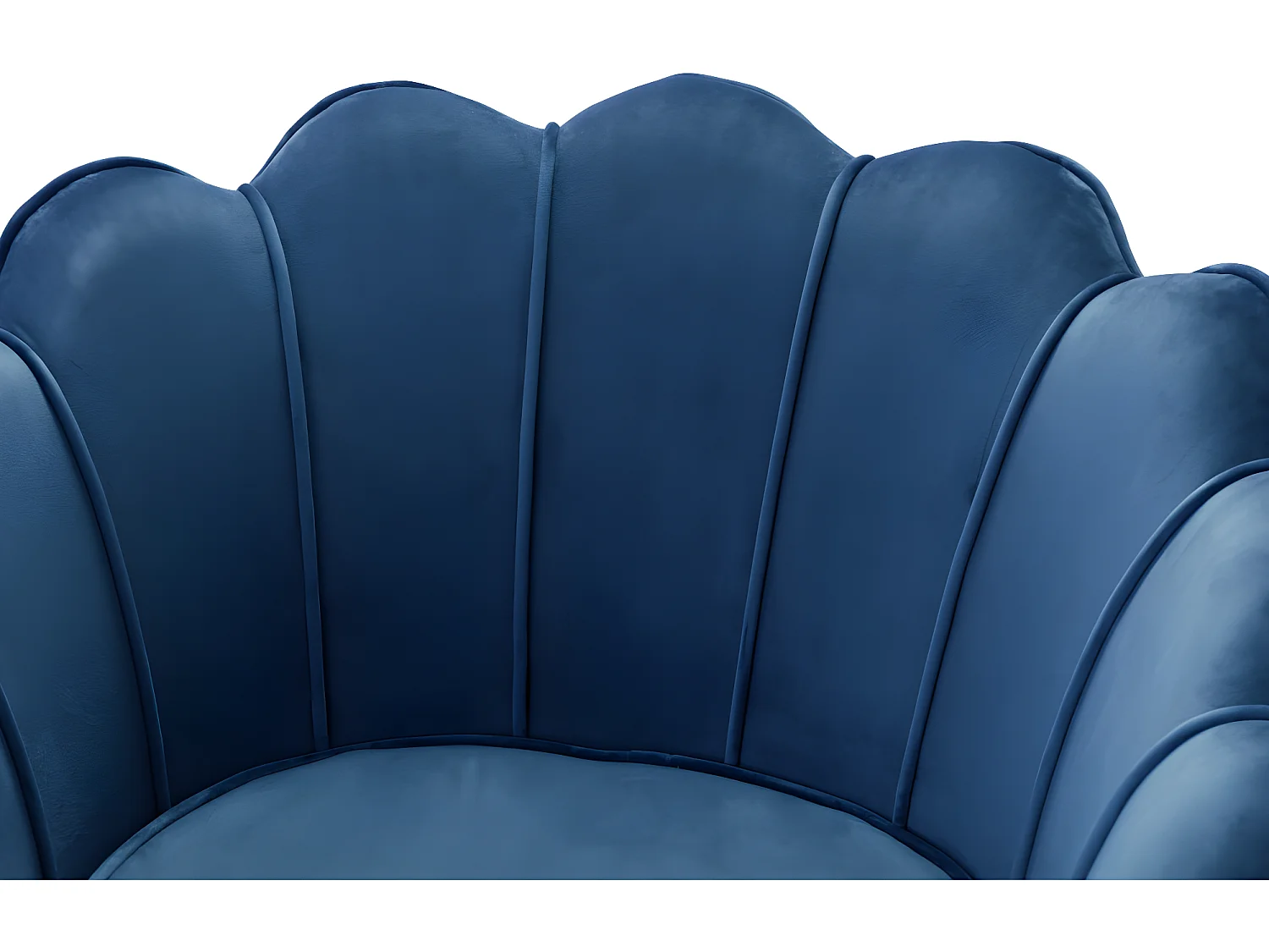 Set divano 2 posti e poltrona conchiglie in Velluto Blu notte - DANDELION