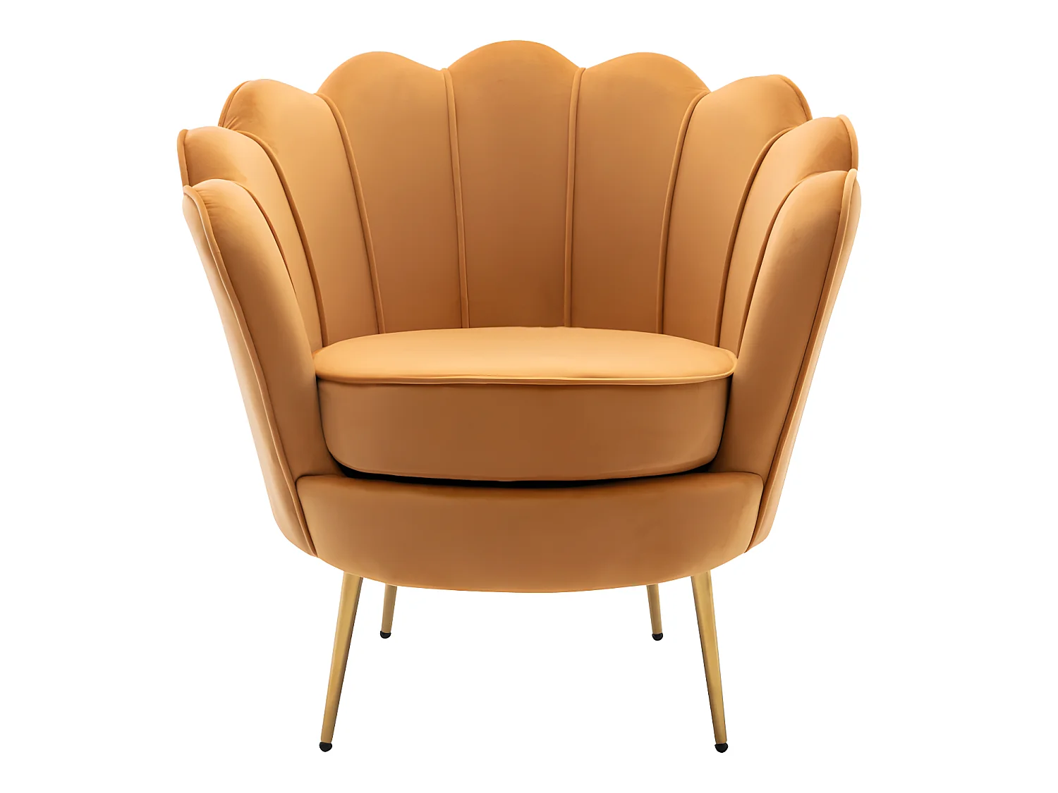 Conjunto sofá de 2 plazas y sillón de terciopelo amarillo mostaza DANDELION