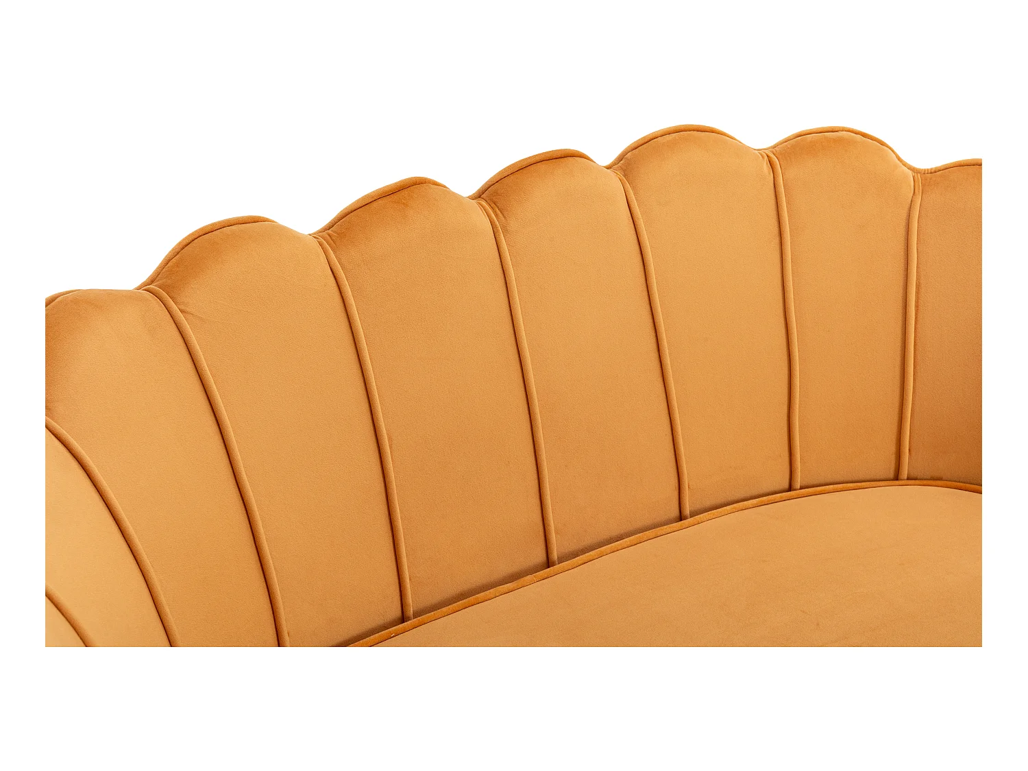 2-personers sofa og muslingelænestol i sennepsgul velour DANDELION fra Pascal Morabito