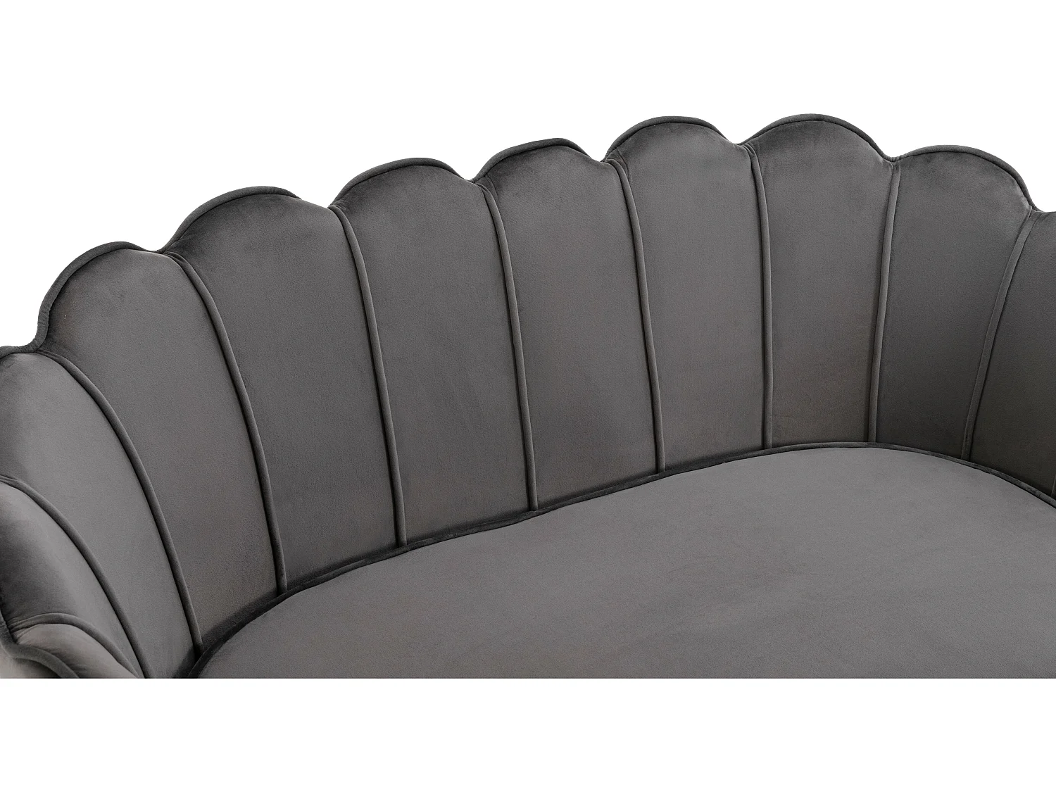 Couchgarnitur Muschel 2+1 - Samt - Anthrazit - DANDELION