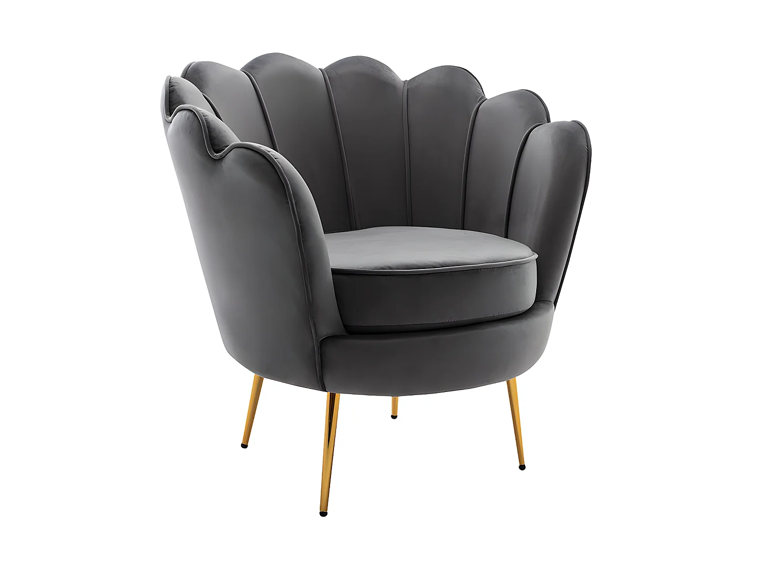 2-seters sofa og skjellformet lenestol i antrasitt fløyel DANDELION av Pascal Morabito