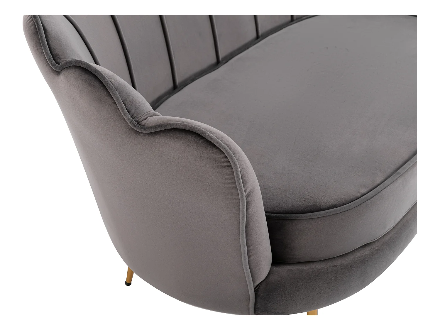 2-seters sofa og skjellformet lenestol i antrasitt fløyel DANDELION av Pascal Morabito