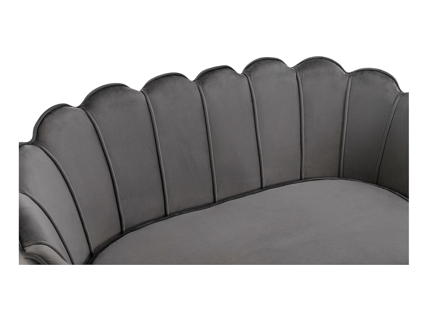 2-seters sofa og skjellformet lenestol i antrasitt fløyel DANDELION av Pascal Morabito