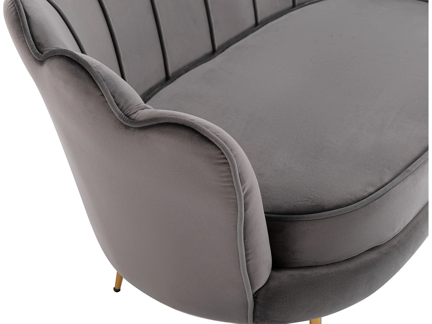 Canapé 2 places et fauteuil coquillage en velours anthracite DANDELION de Pascal Morabito