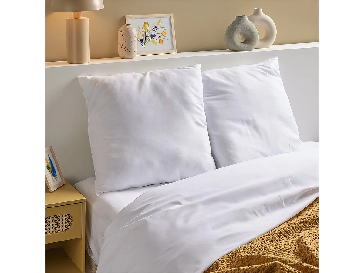 Lot de 2 Oreillers Moelleux Lavables à 95° - 60x60cm