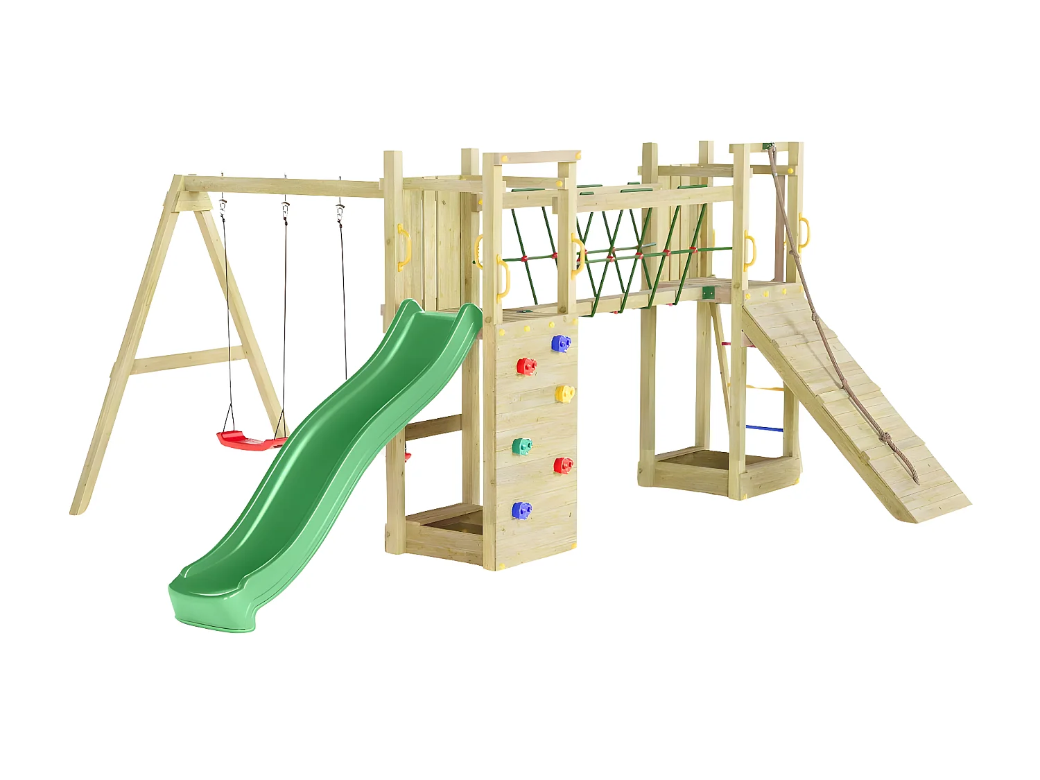 Aire de jeux Funny 3 avec balançoire double - Fungoo