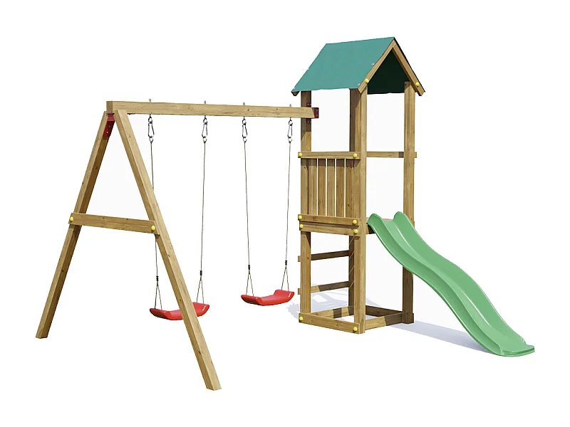 Aire de jeux Lucas avec balançoire double - Fungoo