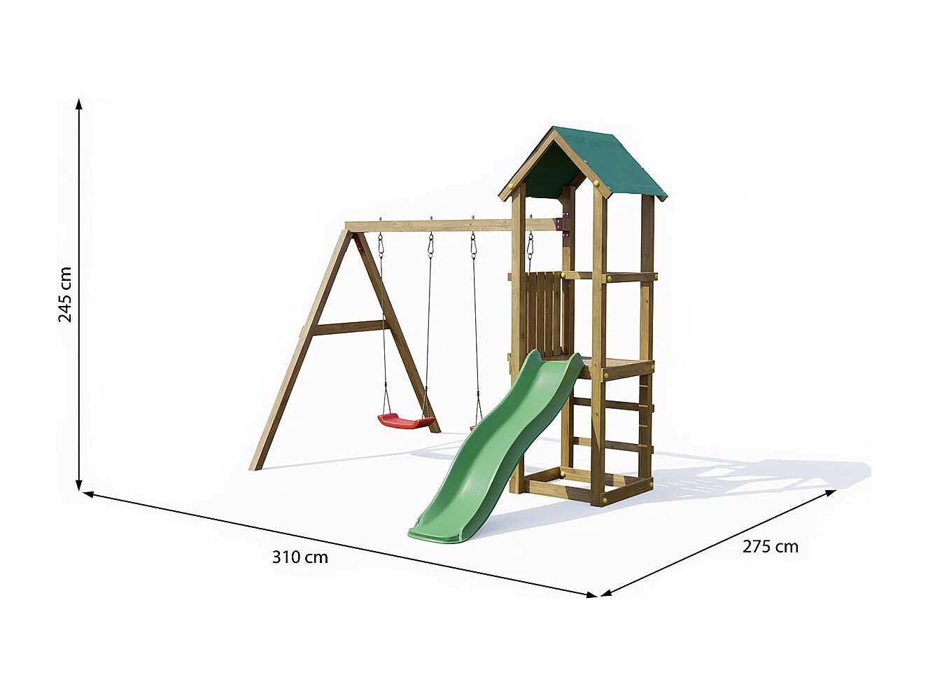 Aire de jeux Lucas avec balançoire double - Fungoo