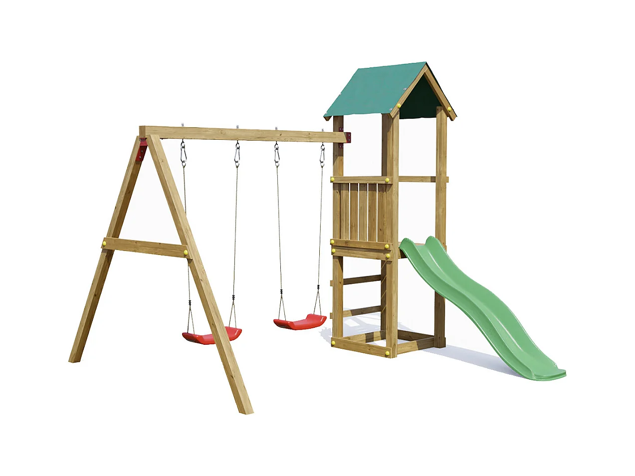 Aire de jeux Lucas avec balançoire double - Fungoo