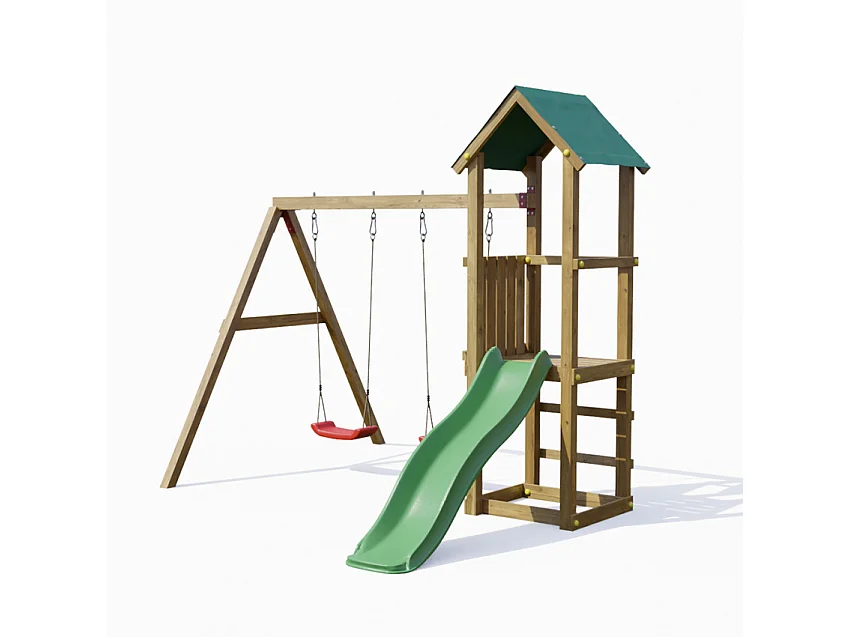 Aire de jeux Lucas avec balançoire double - Fungoo