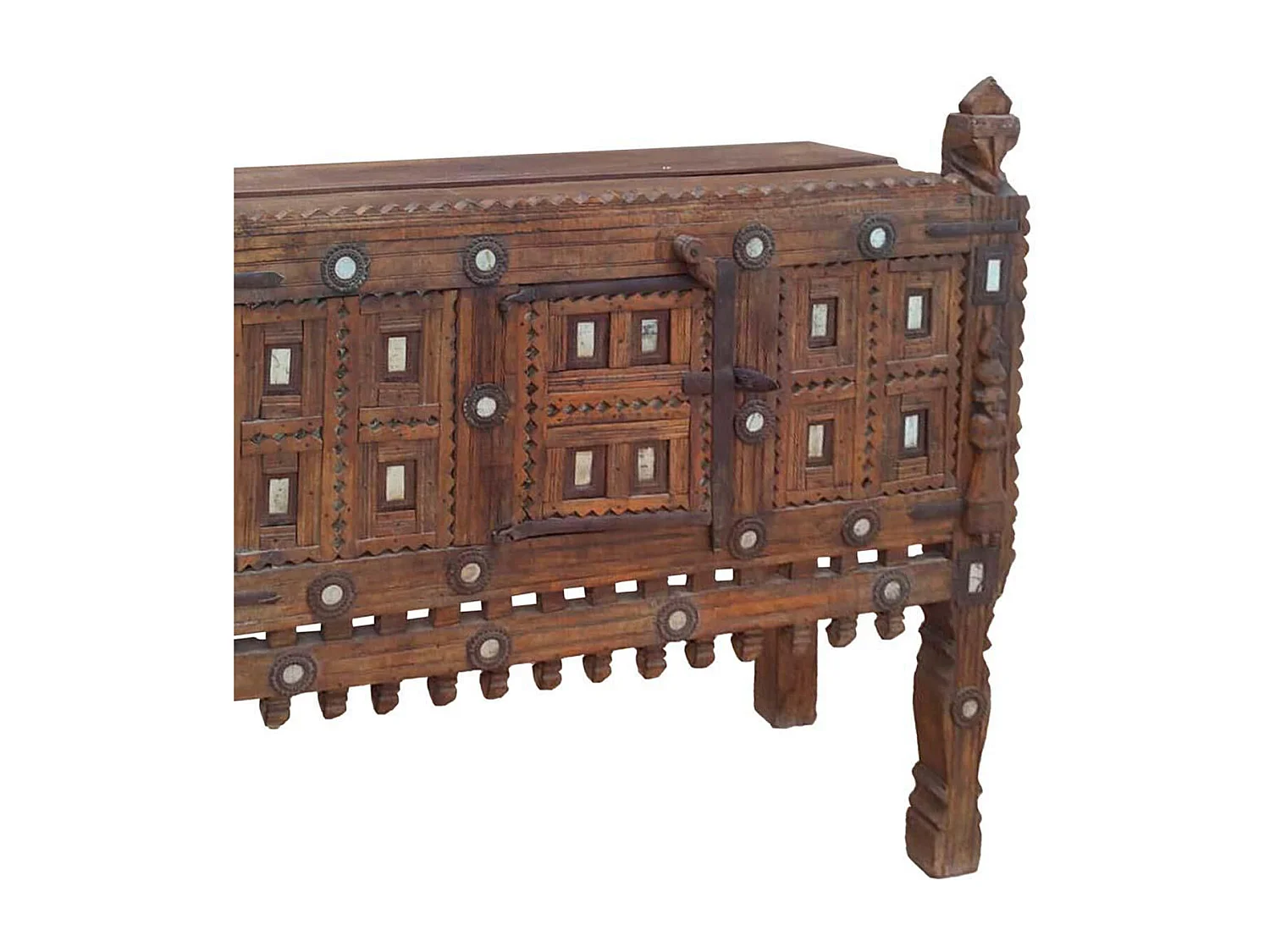 Tête de lit en simili-cuir coloris beige - longueur 160 x profondeur 4 x hauteur 55 cm