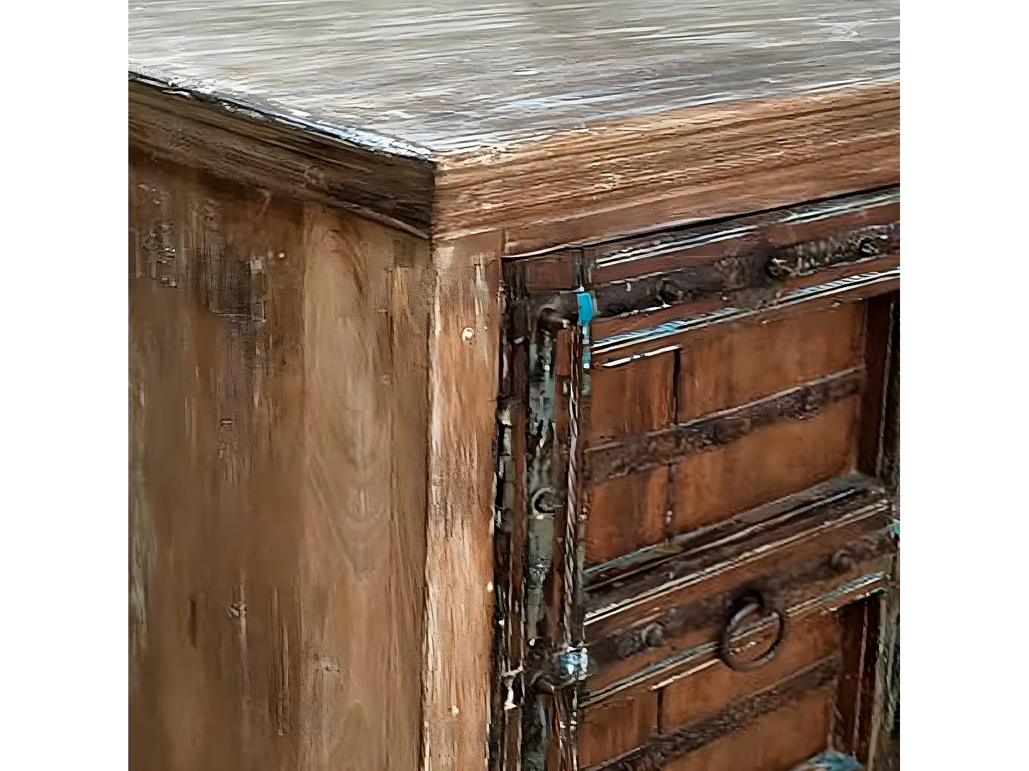 Commode, meuble de rangement avec 3 tiroirs coloris chêne cambrian