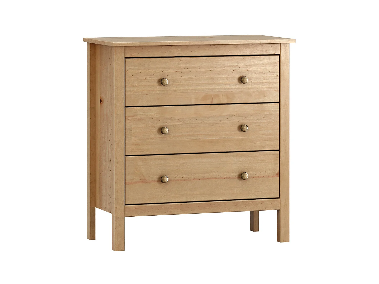 Commode, meuble de rangement avec 3 tiroirs coloris chêne cambrian
