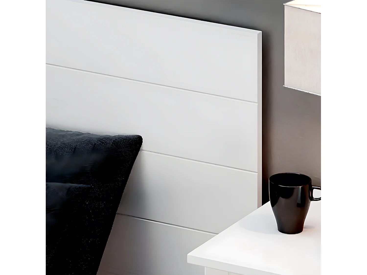 Tête de lit en bois coloris blanc - longueur 110 x hauteur 45 cm