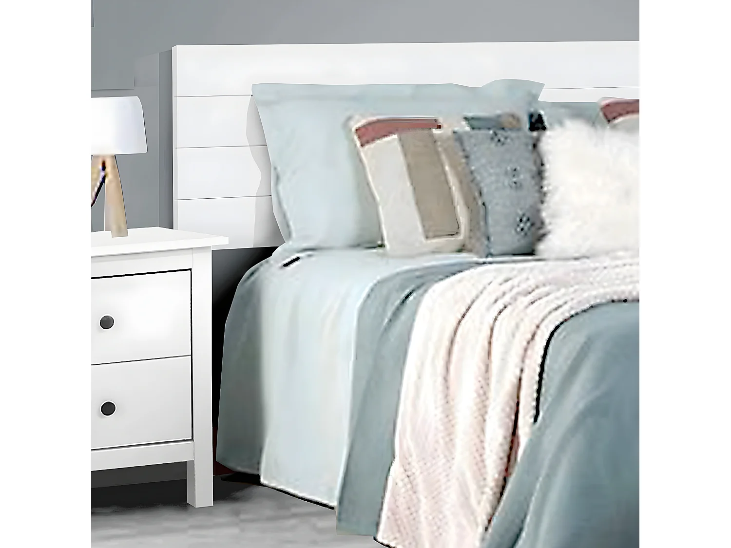 Tête de lit en bois coloris blanc - longueur 110 x hauteur 45 cm