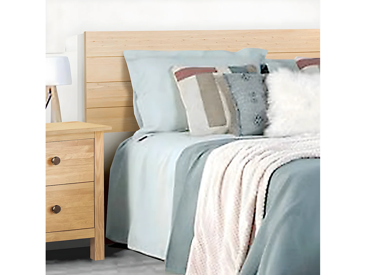 Tête de lit en bois coloris chêne Cambrian - longueur 110 x hauteur 45 cm