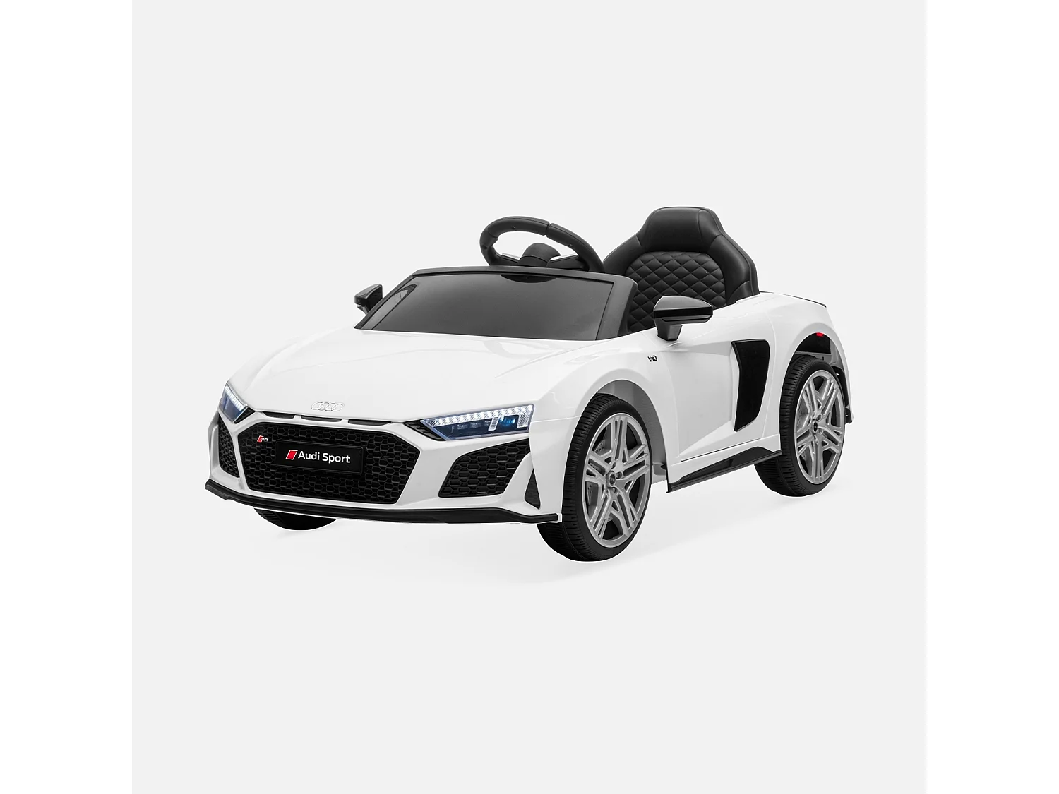 Auto elettrica per bambini audi r8 12v, 1 posto, bianco