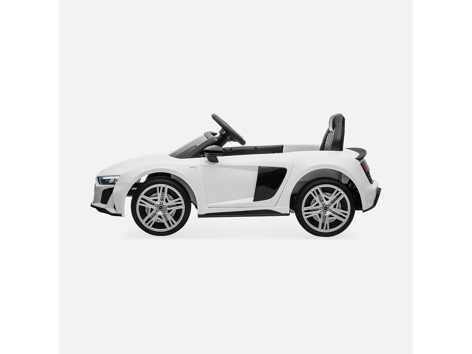 Auto elettrica per bambini audi r8 12v, 1 posto, bianco