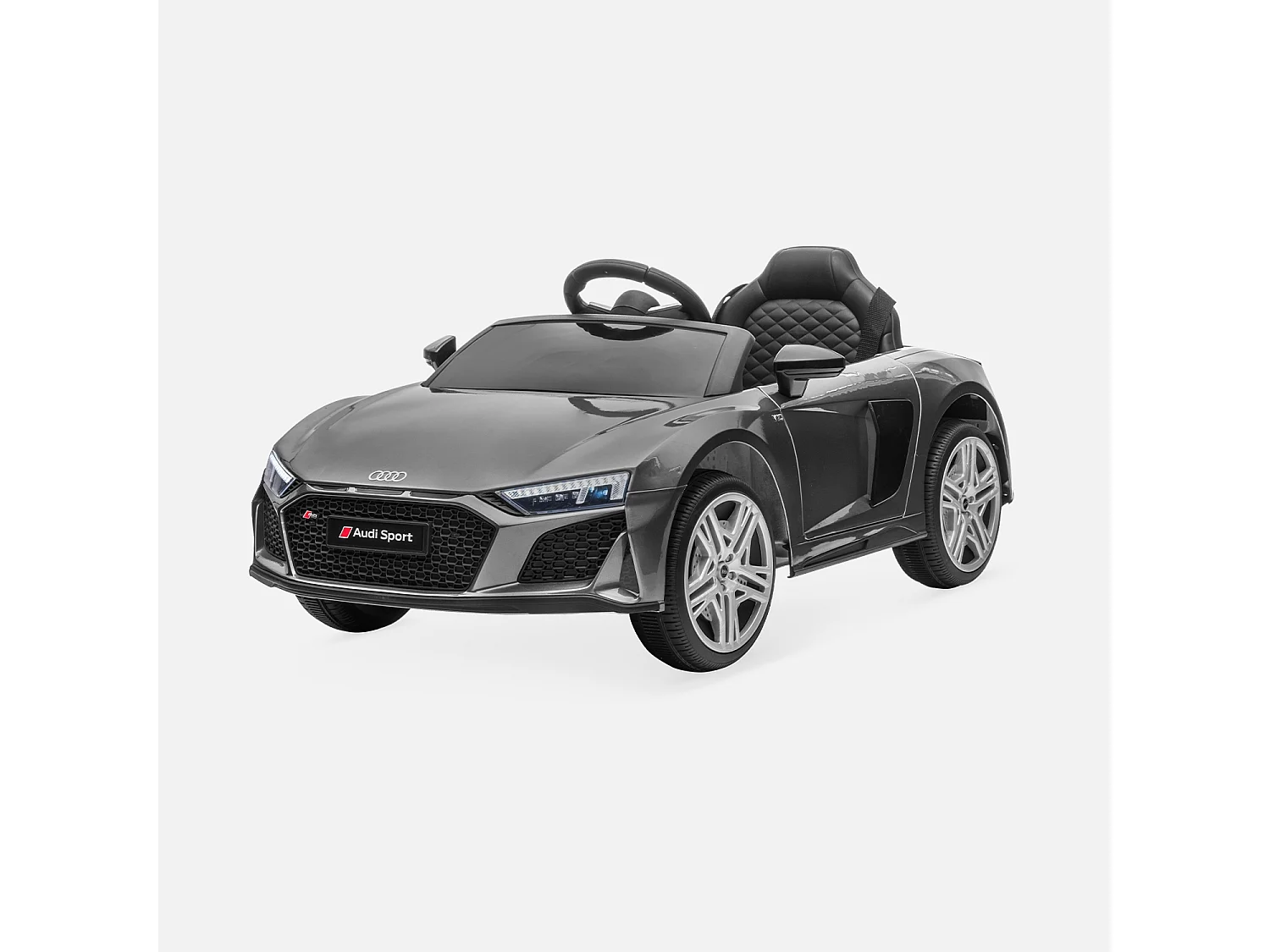 Coche eléctrico para niños audi r8 12v, 1 plaza gris