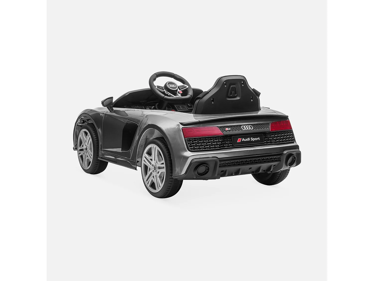 Coche eléctrico para niños audi r8 12v, 1 plaza gris